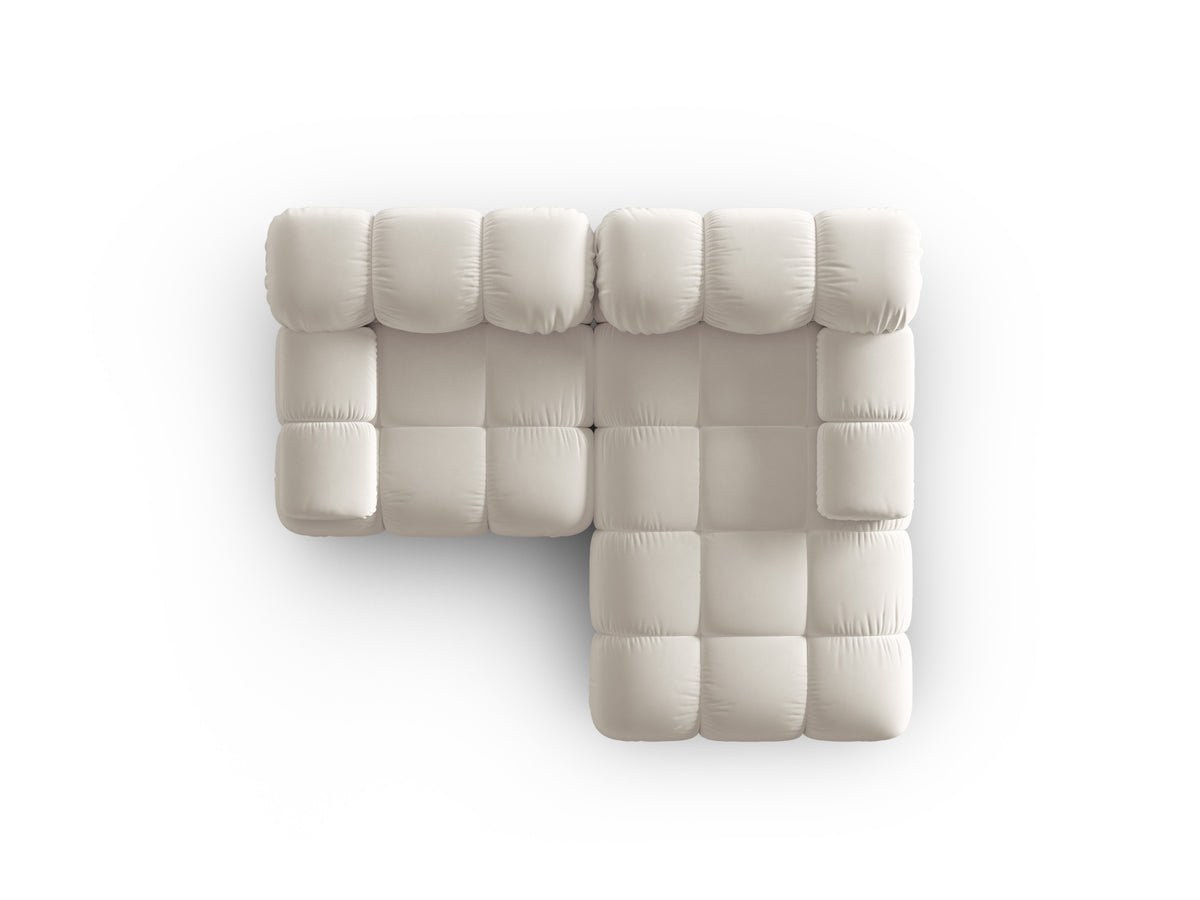 Bellis Velour modulares Ecksofa rechts 3 Sitzer 155cm in Dark Beige-Bluvel präsentiert im Onlineshop von KAQTU Design AG. L-Sofa rechts ist von Micadoni