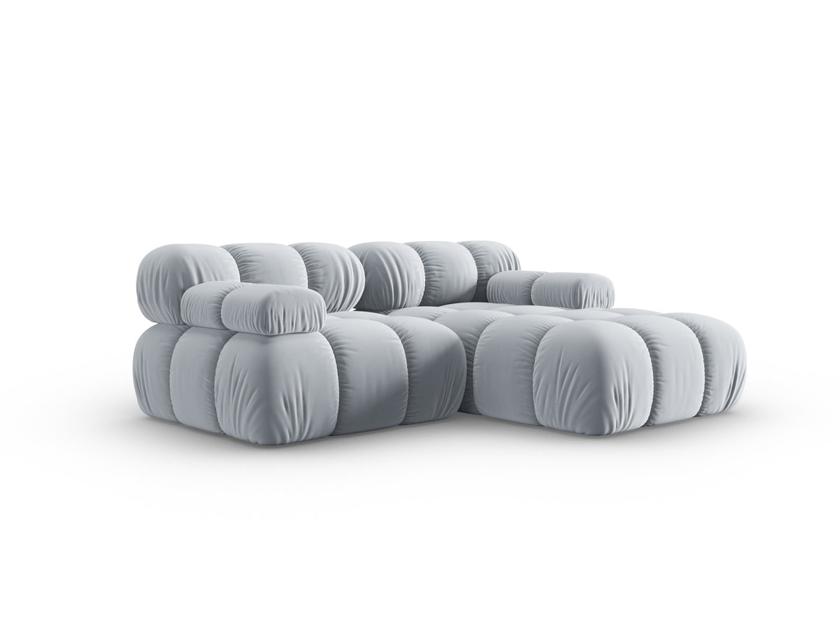 Bellis Velour modulares Ecksofa rechts 3 Sitzer 155cm in Light Blue-Bluvel präsentiert im Onlineshop von KAQTU Design AG. Ecksofa rechts ist von Micadoni