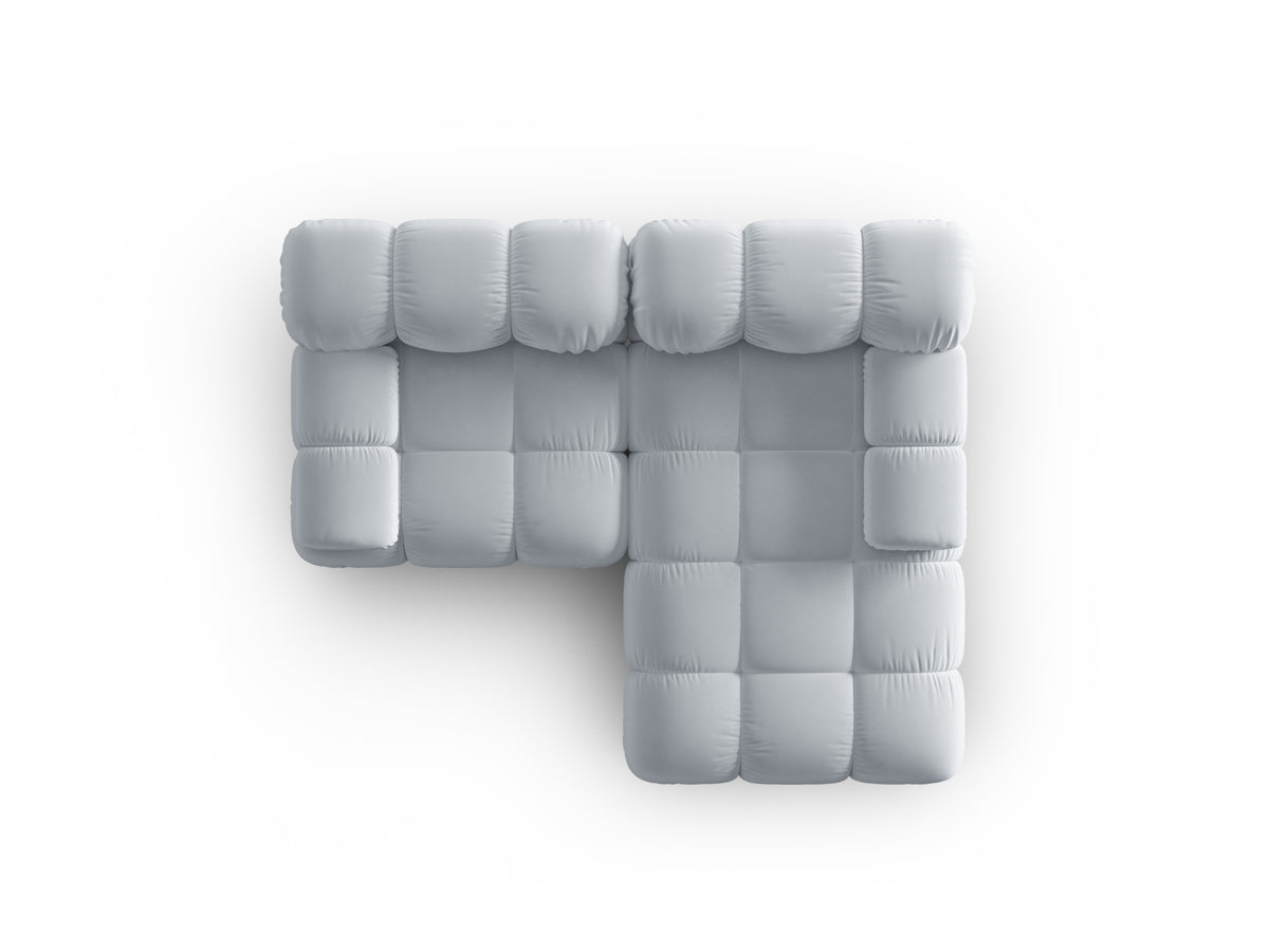 Bellis Velour modulares Ecksofa rechts 3 Sitzer 155cm in Light Blue-Bluvel präsentiert im Onlineshop von KAQTU Design AG. Ecksofa rechts ist von Micadoni