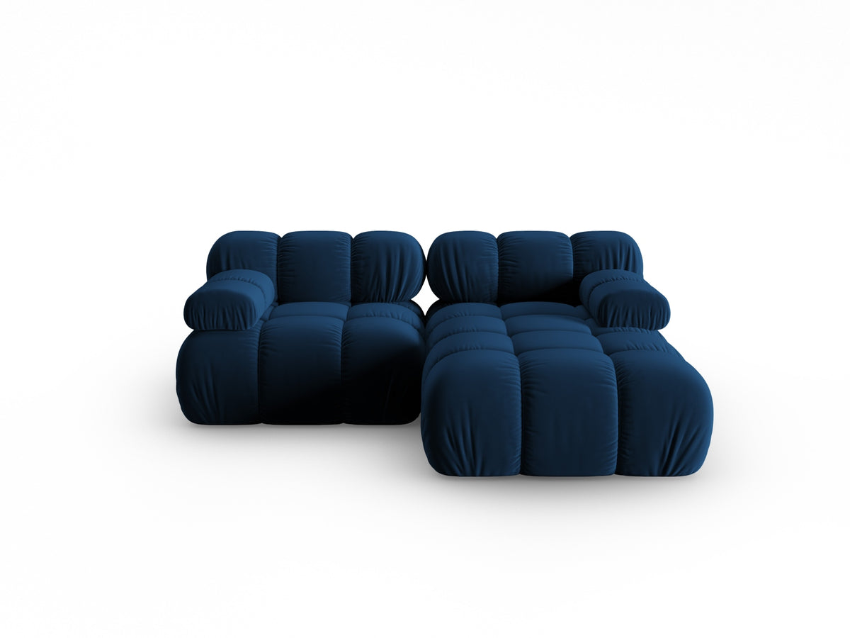 Bellis Velour modulares Ecksofa rechts 3 Sitzer 155cm in Royal Blue-Bluvel präsentiert im Onlineshop von KAQTU Design AG. L-Sofa rechts ist von Micadoni