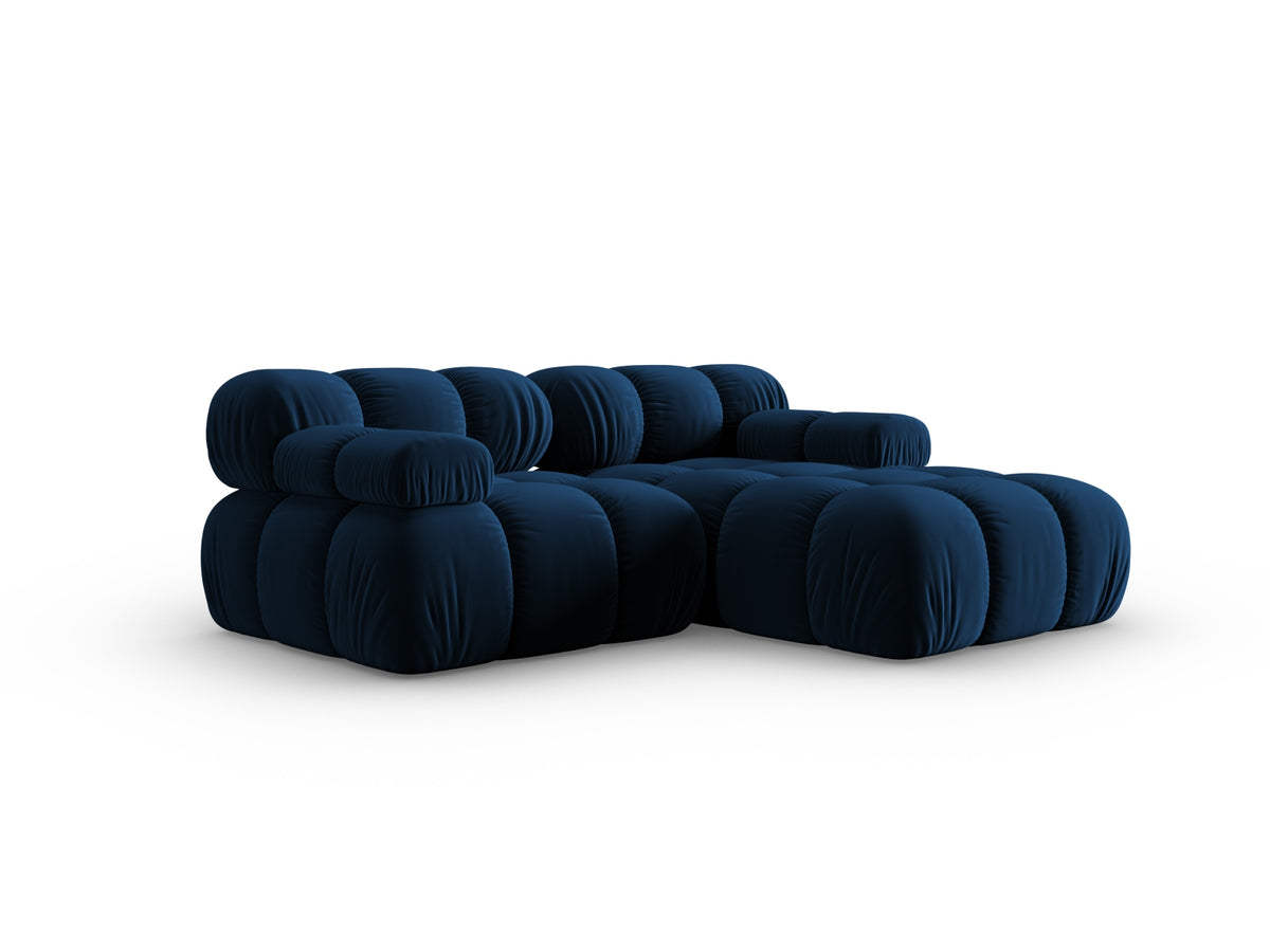 Bellis Velour modulares Ecksofa rechts 3 Sitzer 155cm in Royal Blue-Bluvel präsentiert im Onlineshop von KAQTU Design AG. L-Sofa rechts ist von Micadoni