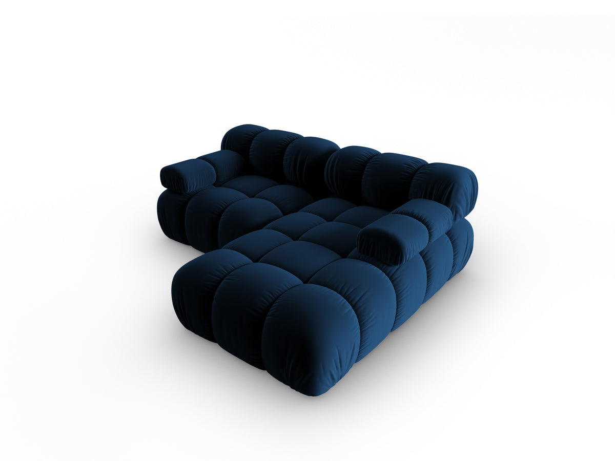 Bellis Velour modulares Ecksofa rechts 3 Sitzer 155cm in Royal Blue-Bluvel präsentiert im Onlineshop von KAQTU Design AG. L-Sofa rechts ist von Micadoni