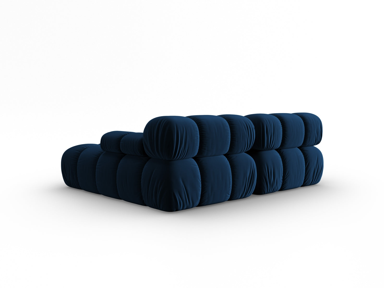 Modulares Ecksofa Bellis in Royal Blue, 3-Sitzer, aus weichem Velour, perfekt für moderne Wohnkonzepte, erhältlich bei Micadoni.