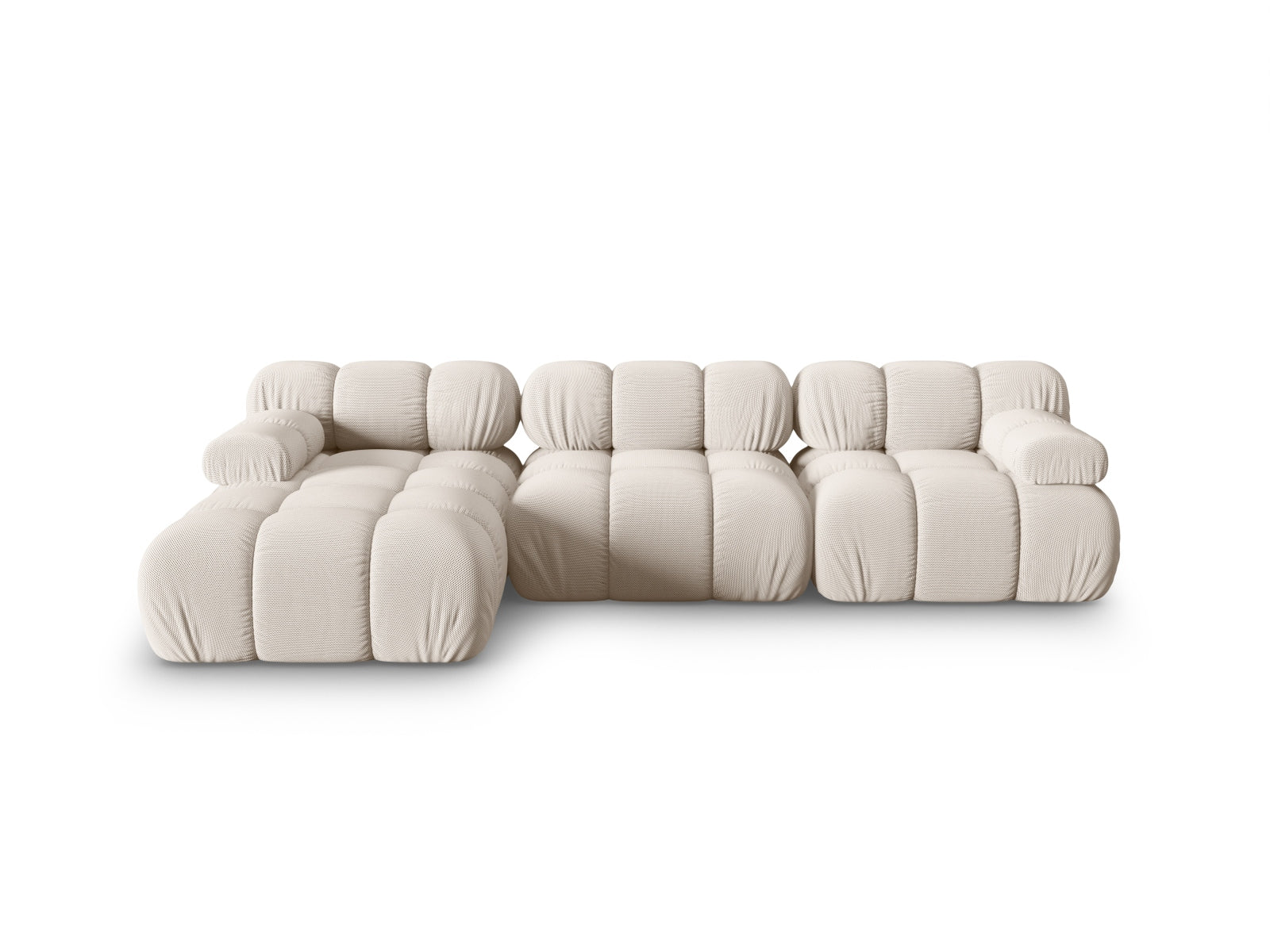 Bellis Modulares Ecksofa links 4 Sitzer 155cm in Light Beige-Sonic präsentiert im Onlineshop von KAQTU Design AG. L-Sofa links ist von Micadoni