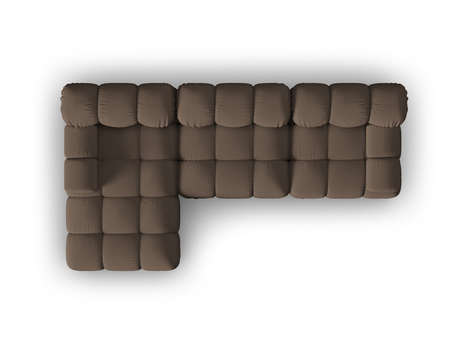 Elegantes, modulares Ecksofa Bellis in Braun, linksseitig, 4-Sitzer, 155 cm, perfekt für stilvolle und gemütliche Wohnbereiche.
