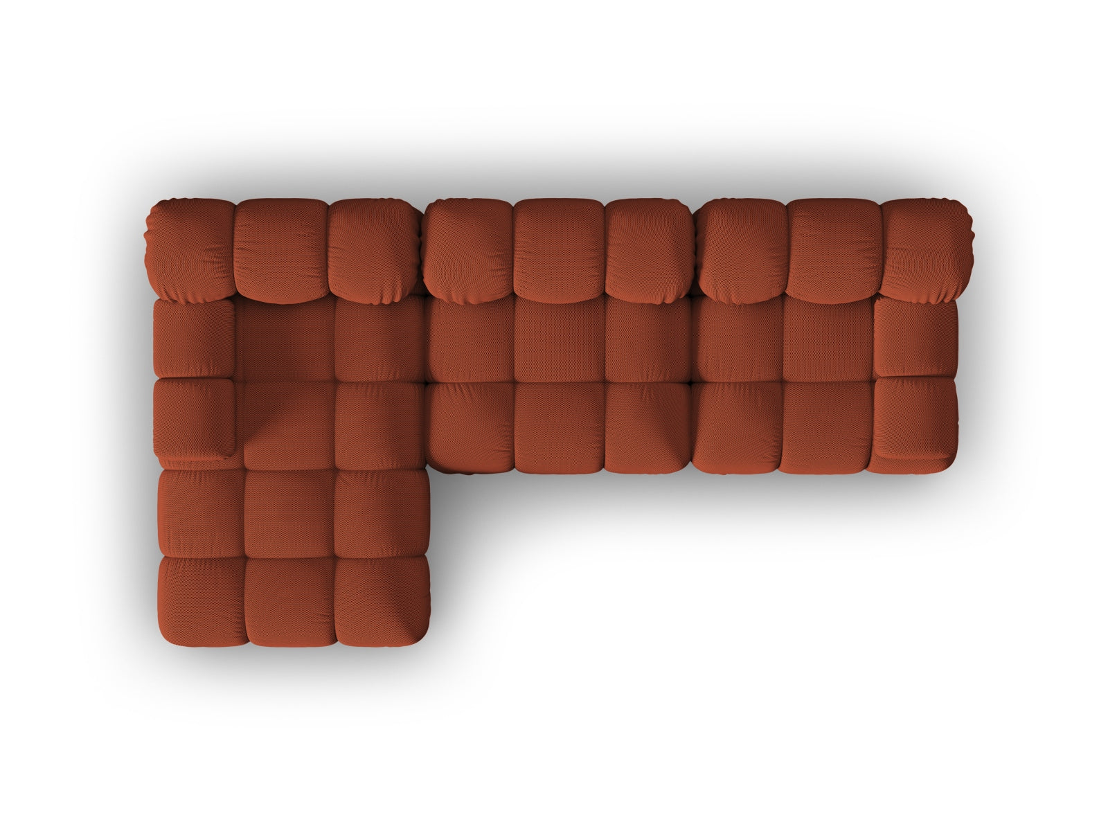 Modulares Ecksofa Bellis links, 4-Sitzer, 155 cm, in trendigem Brick-Sonic, perfekt für stilvolle und einladende Wohnbereiche.