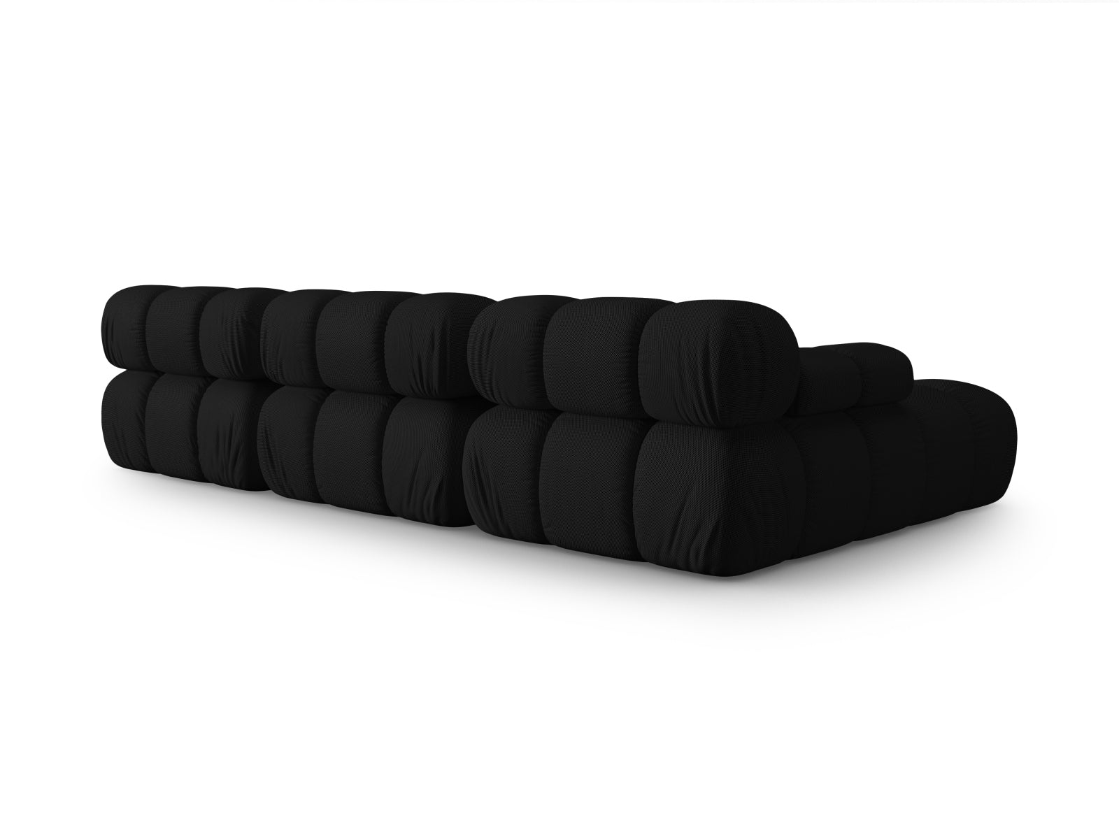 Elegantes Bellis Ecksofa links, 4-Sitzer, 155 cm, in zeitlosem Schwarz, ideal für stilvolle und komfortable Wohnräume.