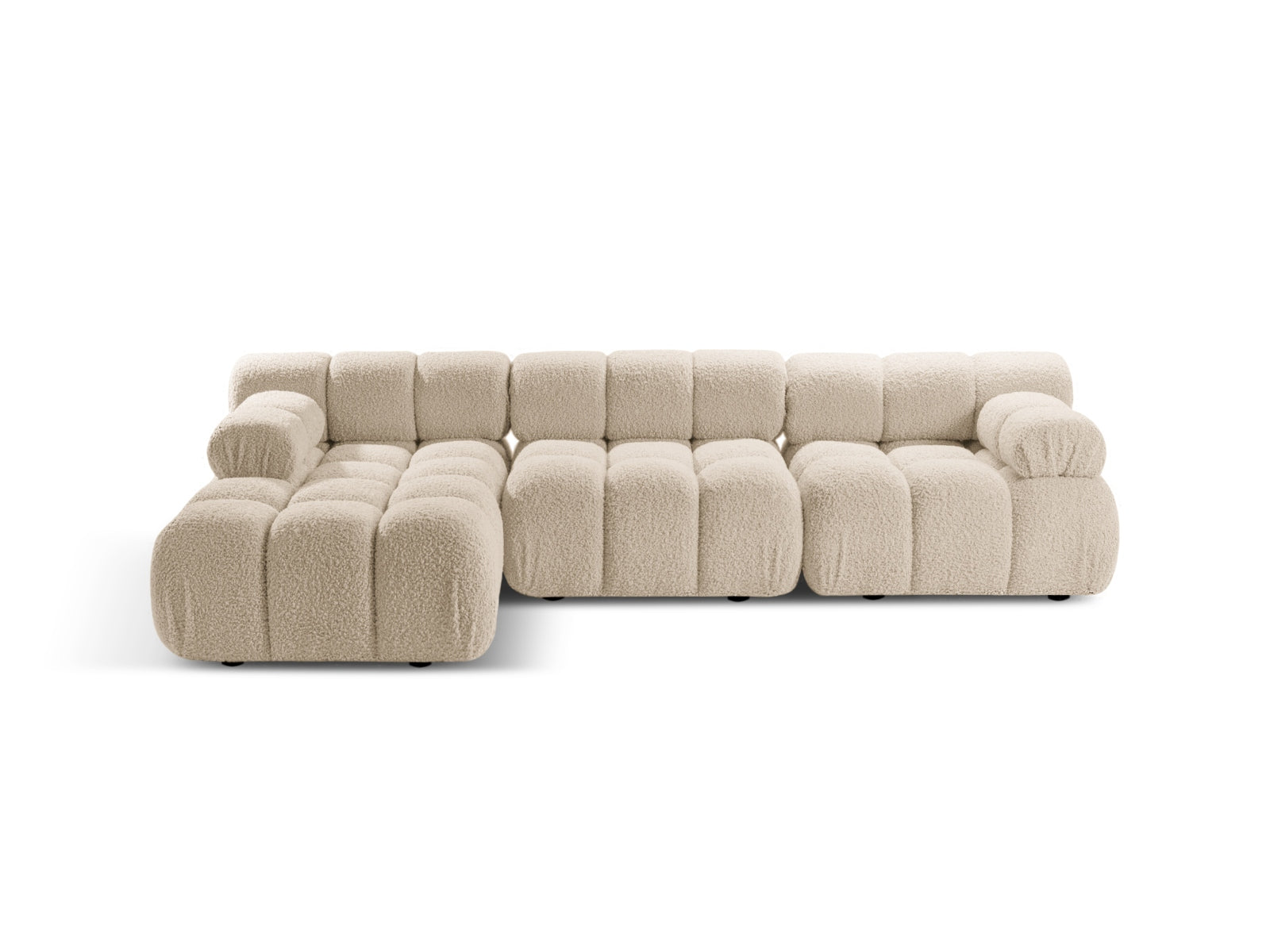 Bellis Boucle modulares Ecksofa links 4 Sitzer 155cm in Light Beige präsentiert im Onlineshop von KAQTU Design AG. Ecksofa links ist von Micadoni