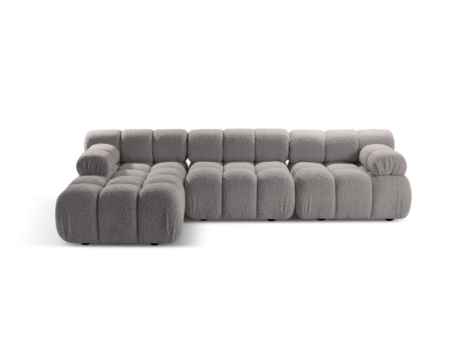 Bellis Boucle modulares Ecksofa links 4 Sitzer 155cm in Light Grey-Rolf präsentiert im Onlineshop von KAQTU Design AG. L-Sofa links ist von Micadoni