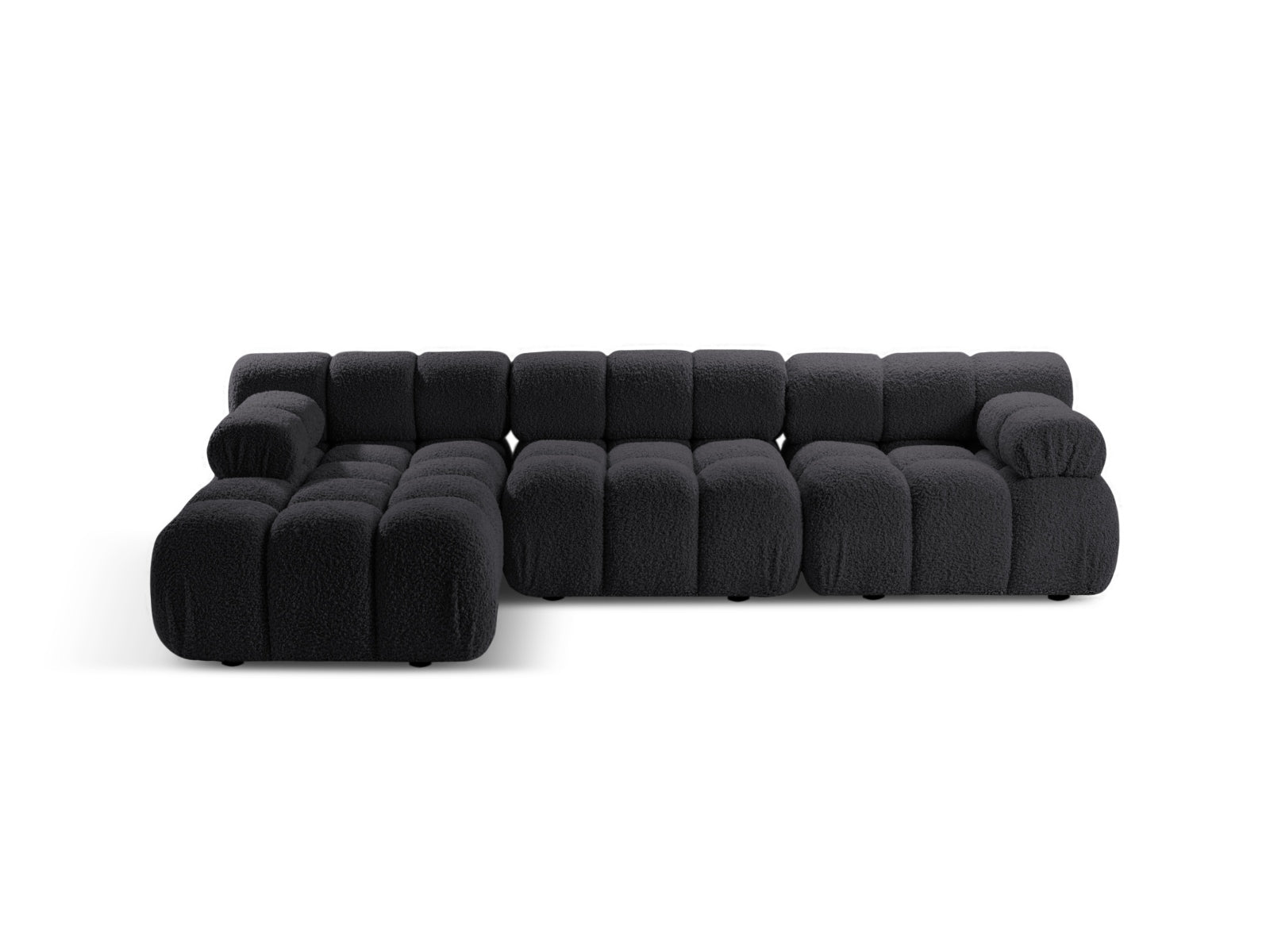 Bellis Boucle modulares Ecksofa links 4 Sitzer 155cm in Graphite-Rolf präsentiert im Onlineshop von KAQTU Design AG. L-Sofa links ist von Micadoni