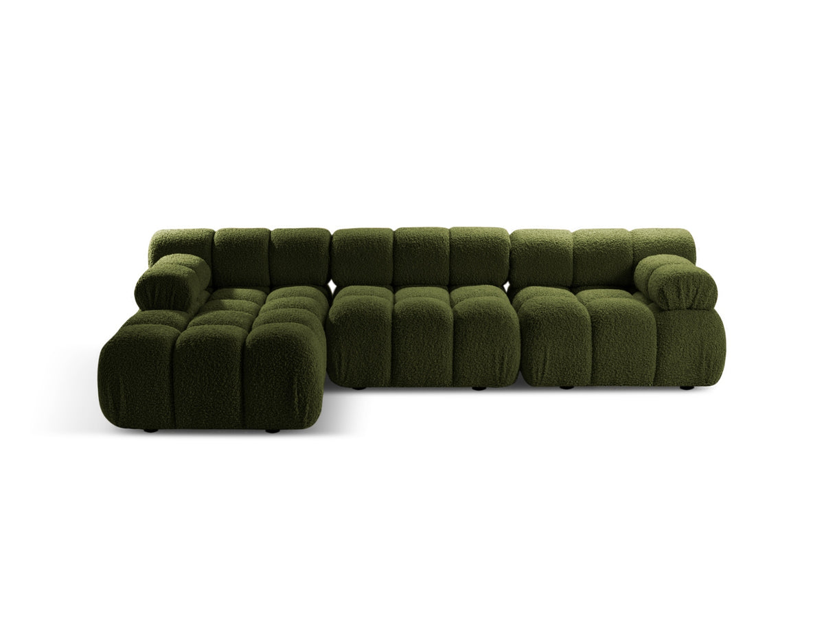 Bellis Boucle modulares Ecksofa links 4 Sitzer 155cm in Green-Rolf präsentiert im Onlineshop von KAQTU Design AG. L-Sofa links ist von Micadoni