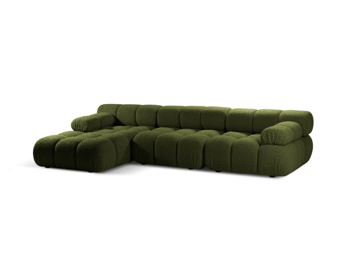 Bellis Boucle modulares Ecksofa links 4 Sitzer 155cm in Green-Rolf präsentiert im Onlineshop von KAQTU Design AG. L-Sofa links ist von Micadoni
