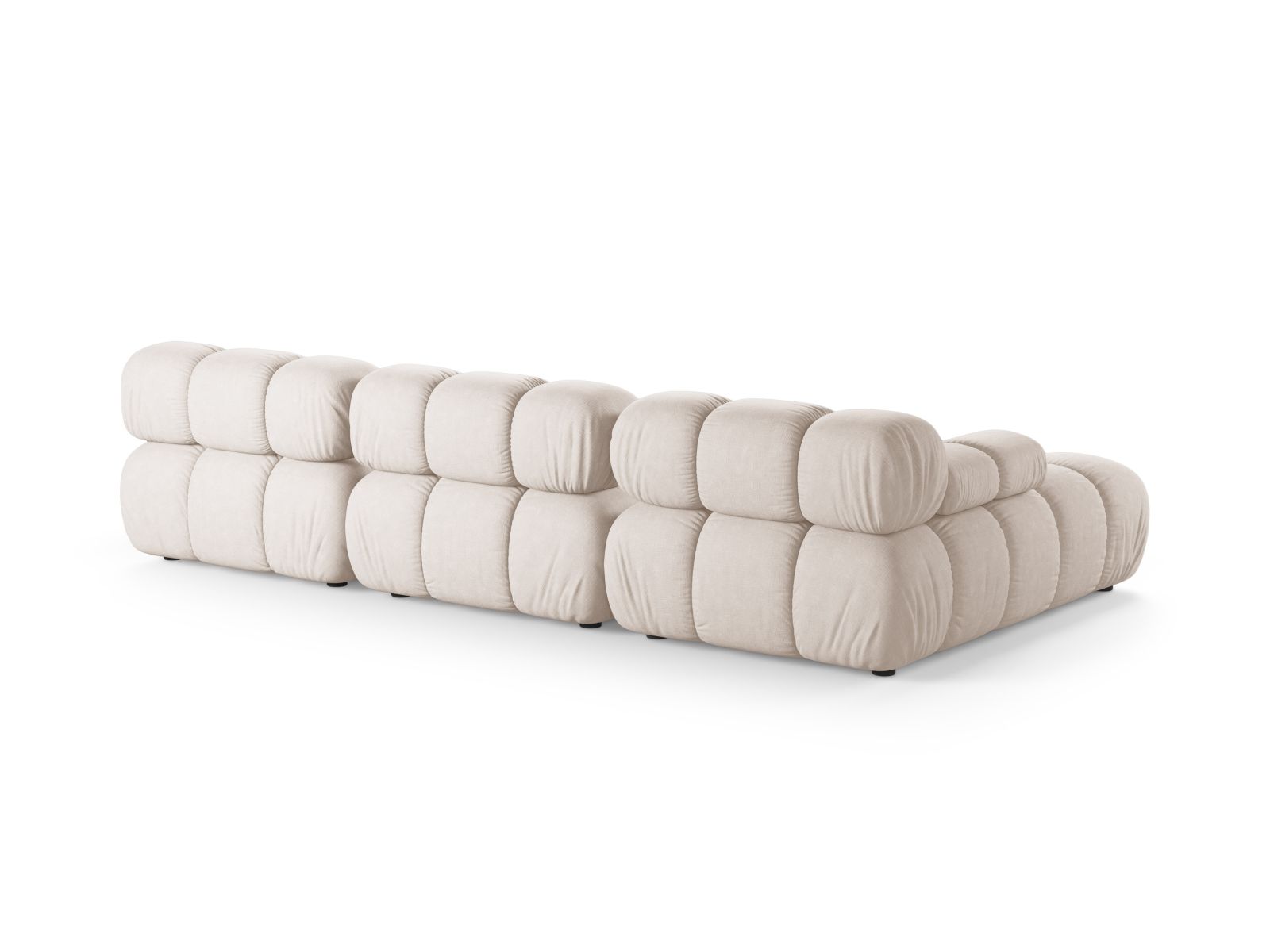Modulares 4-Sitzer Ecksofa Bellis in hellem Beige, ideal für moderne Wohnräume, bietet Komfort und Flexibilität von Micadoni.