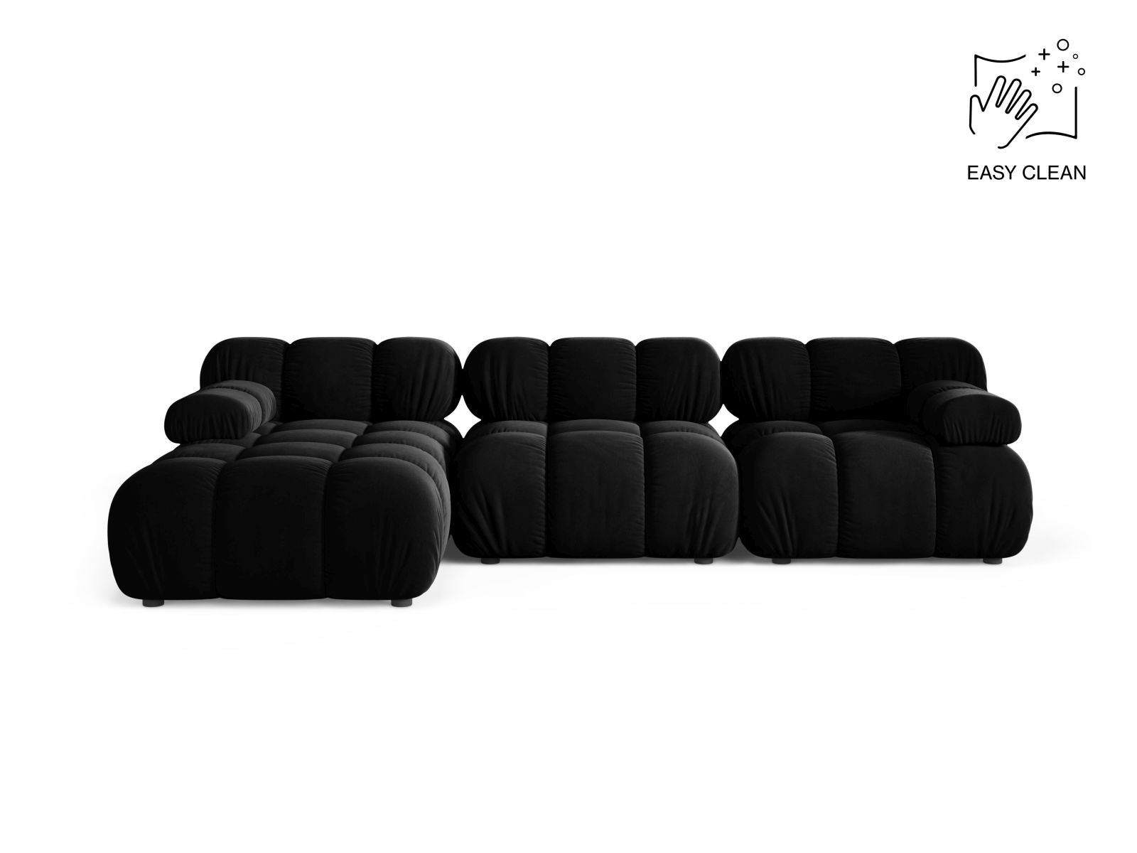4-Sitzer Modular Ecksofa links Bellis in Black-Venus präsentiert im Onlineshop von KAQTU Design AG. Ecksofa links ist von Micadoni