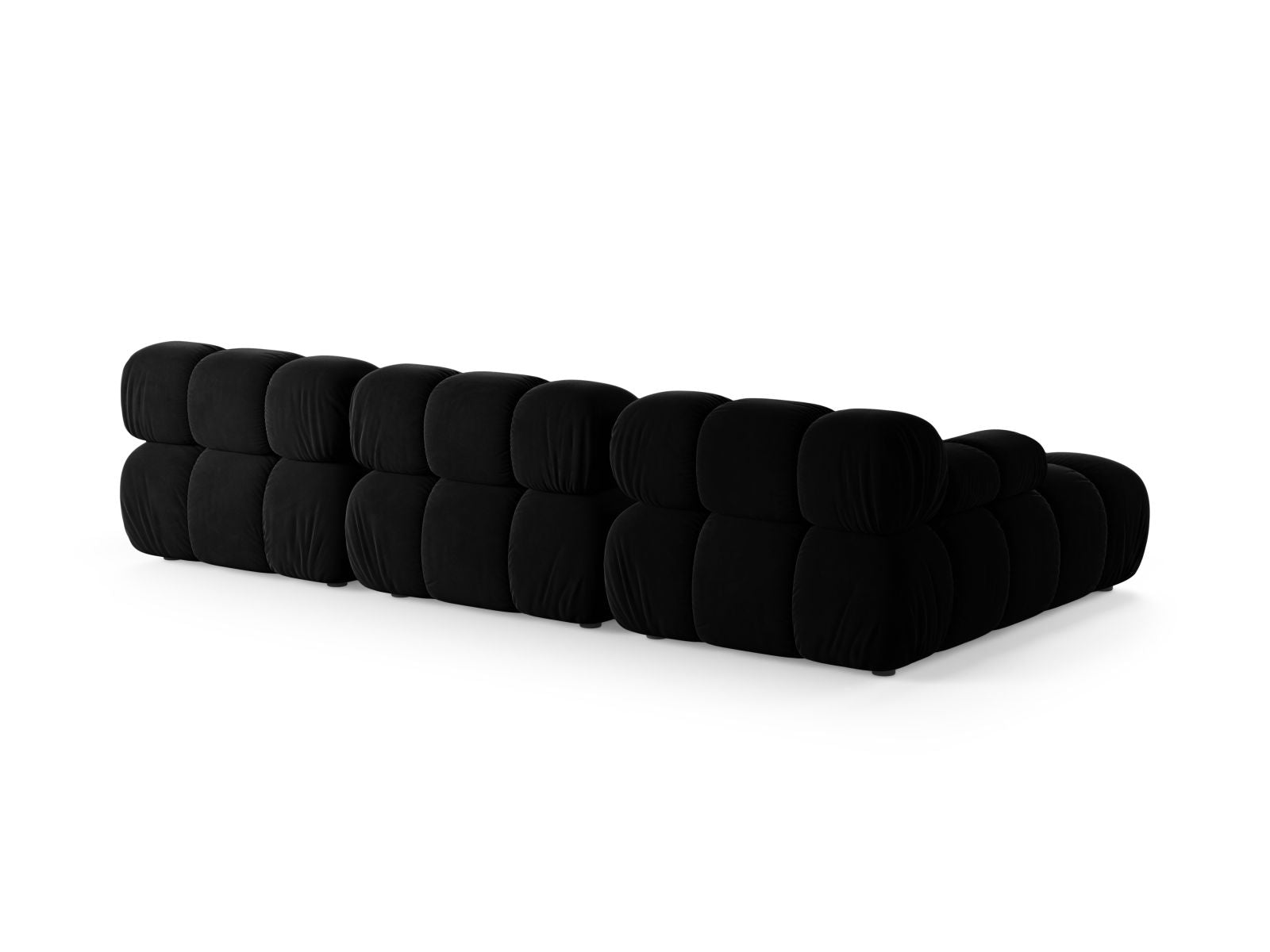 Elegantes 4-Sitzer Ecksofa Bellis in Black-Venus, ideal für stilvolle Wohnräume, vereint Funktionalität und modernes Design von Micadoni.