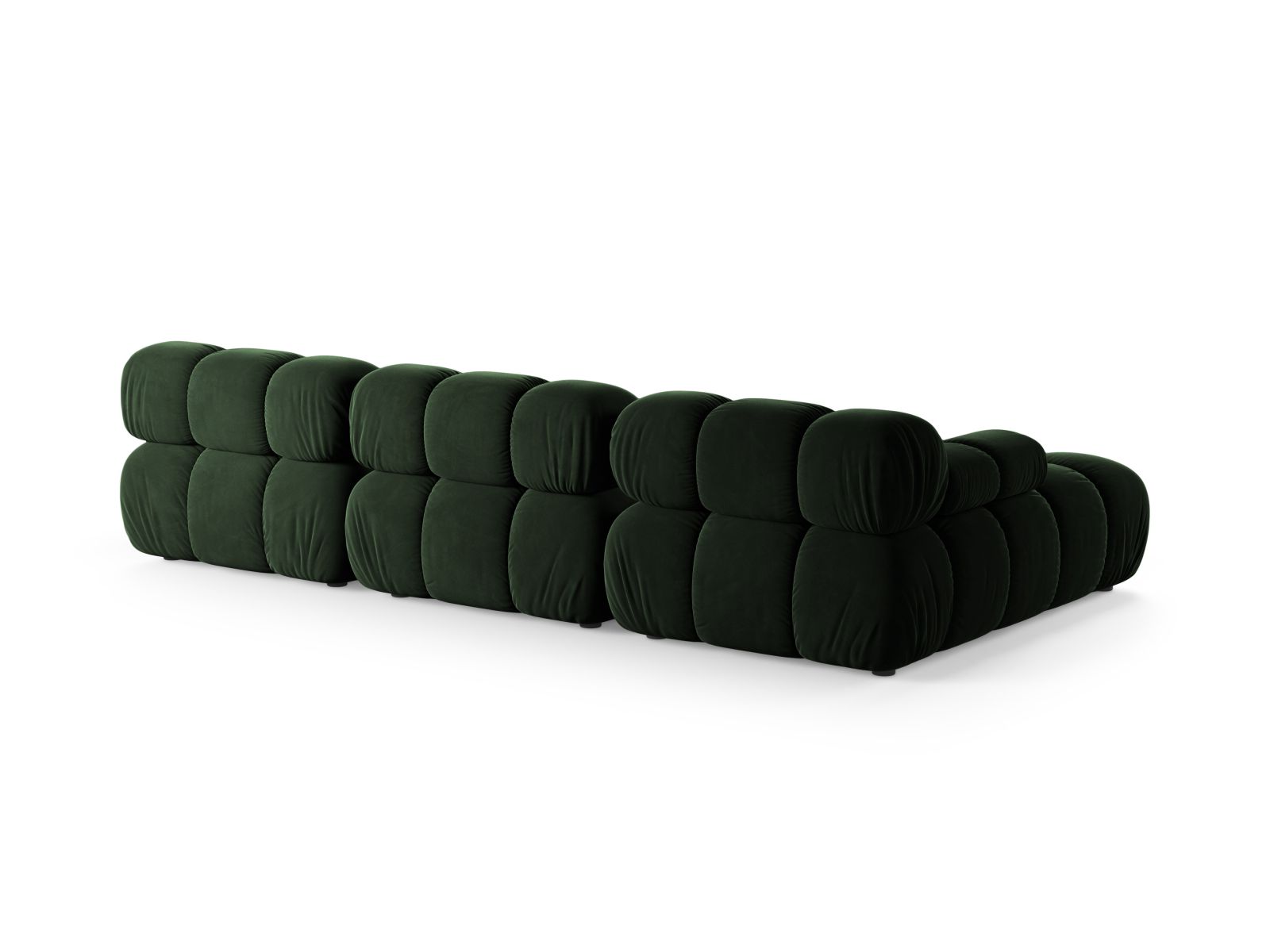 Elegantes 4-Sitzer Ecksofa Bellis in stilvollem Flaschengrün, ideal für einladende Wohnräume und entspannte Stunden von Micadoni.