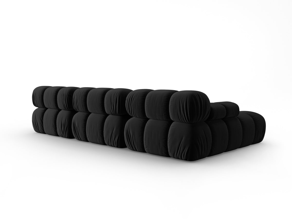 Bellis Velour modulares Ecksofa links 4 Sitzer 155cm in Black-Bluvel präsentiert im Onlineshop von KAQTU Design AG. L-Sofa links ist von Micadoni