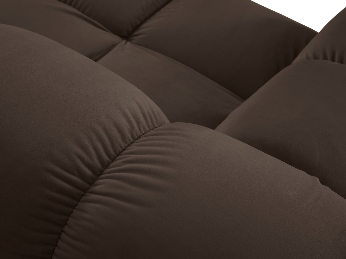 Bellis Velour modulares Ecksofa links 4 Sitzer 155cm in Dark Brown-Bluvel präsentiert im Onlineshop von KAQTU Design AG. L-Sofa links ist von Micadoni