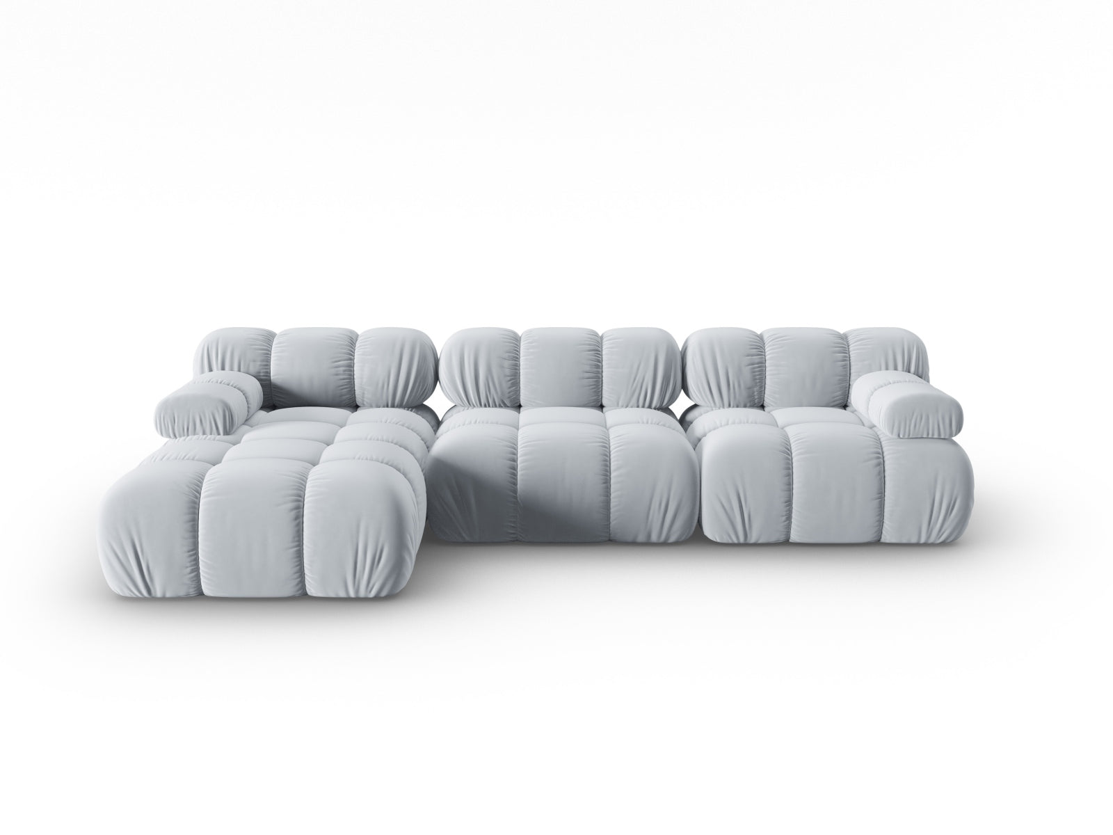 Bellis Velour modulares Ecksofa links 4 Sitzer 155cm in Light Blue-Bluvel präsentiert im Onlineshop von KAQTU Design AG. Ecksofa links ist von Micadoni