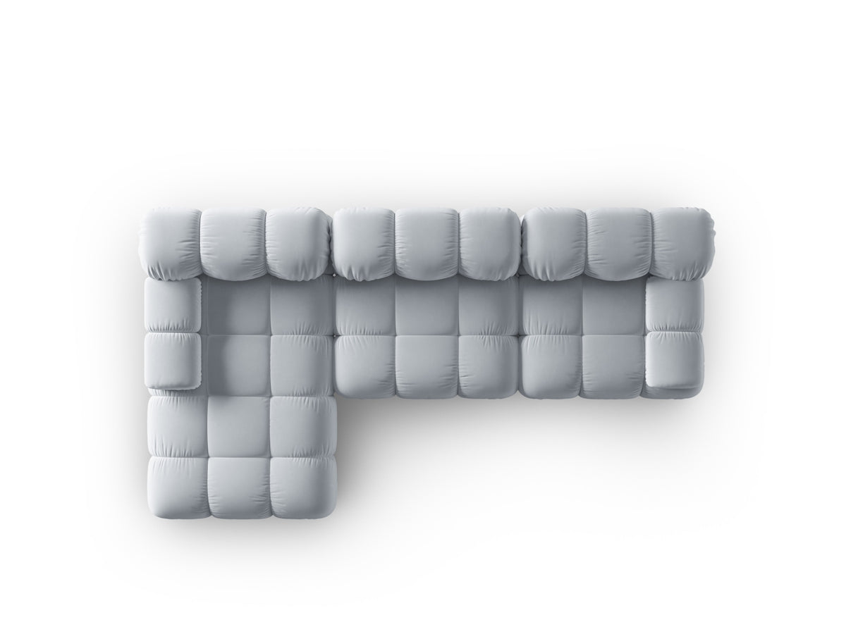Bellis Velour modulares Ecksofa links 4 Sitzer 155cm in Light Blue-Bluvel präsentiert im Onlineshop von KAQTU Design AG. Ecksofa links ist von Micadoni