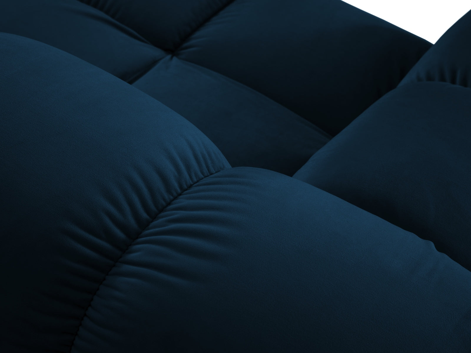 Elegantes modulares Ecksofa Bellis in Royal Blue, 4-Sitzer, linksseitig, 155 cm, perfekt für moderne Wohnkonzepte und entspannte Stunden.
