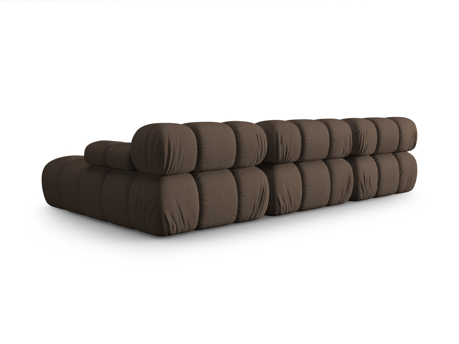Elegantes, modulares Ecksofa Bellis in stilvollem Braun, 4-Sitzer, rechte Variante, ideal für stilvolle Wohnräume und entspannte Abende.