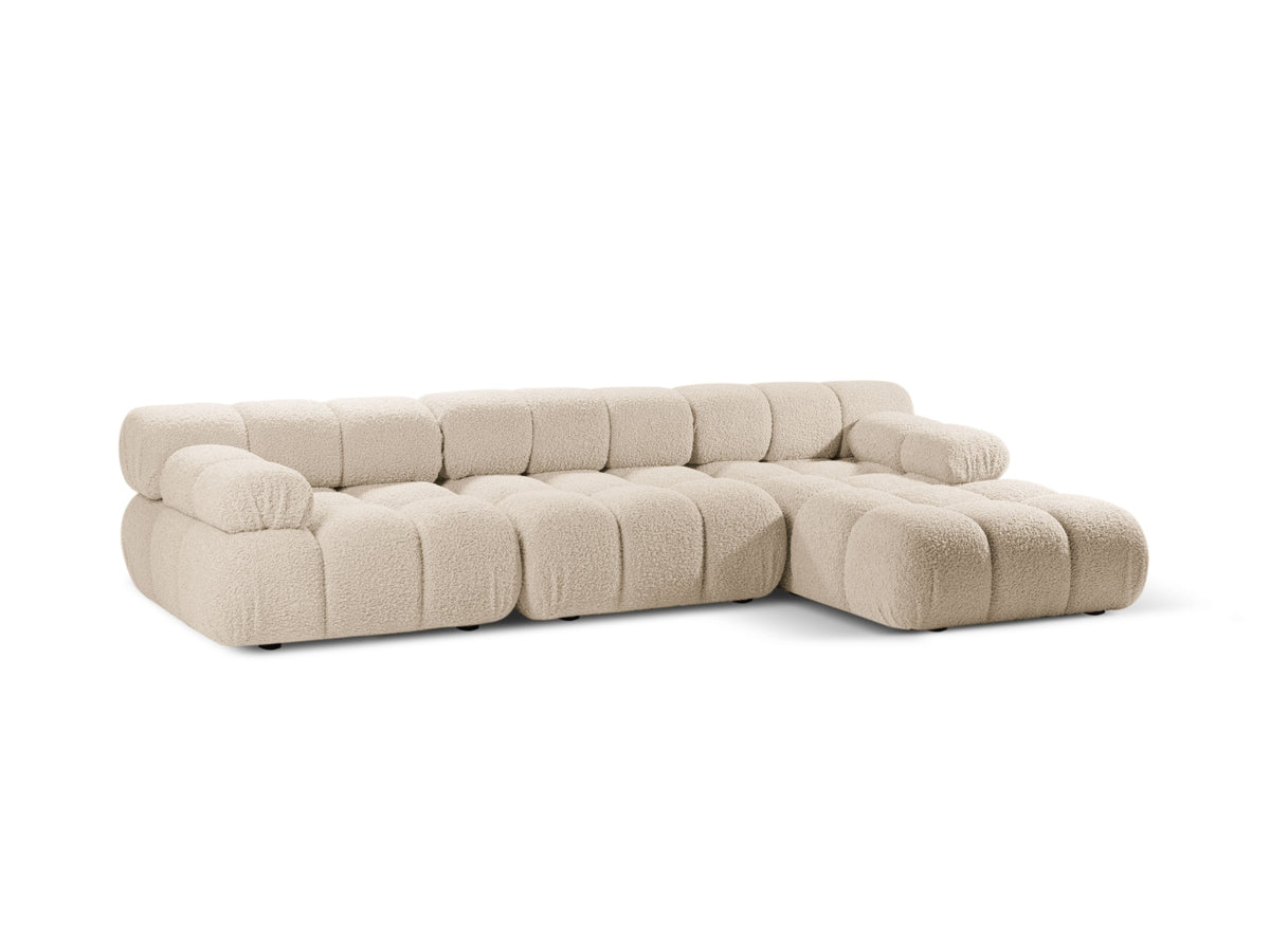 Bellis Boucle modulares Ecksofa rechts 4 Sitzer 155cm in Light Beige-Rolf präsentiert im Onlineshop von KAQTU Design AG. L-Sofa rechts ist von Micadoni