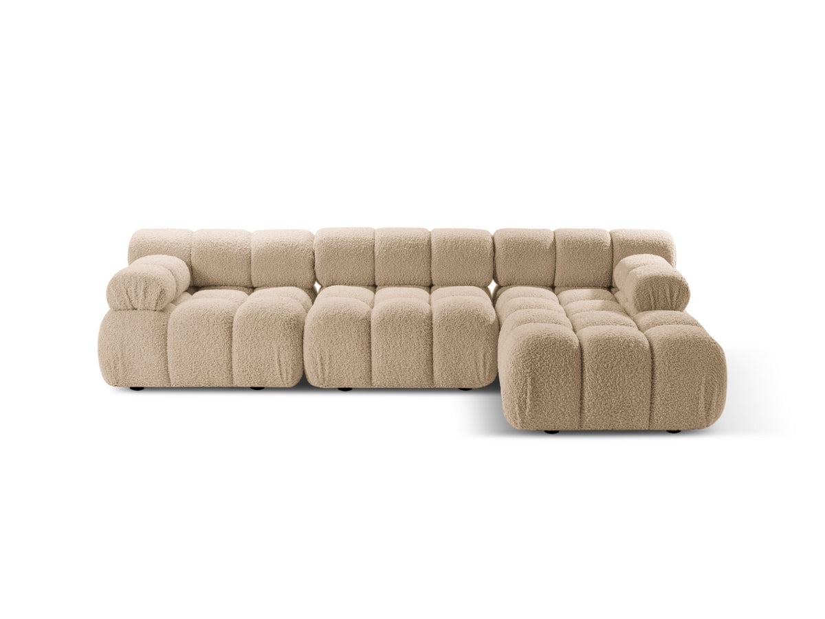 Bellis Boucle modulares Ecksofa rechts 4 Sitzer 155cm in Sand-Rolf präsentiert im Onlineshop von KAQTU Design AG. L-Sofa rechts ist von Micadoni
