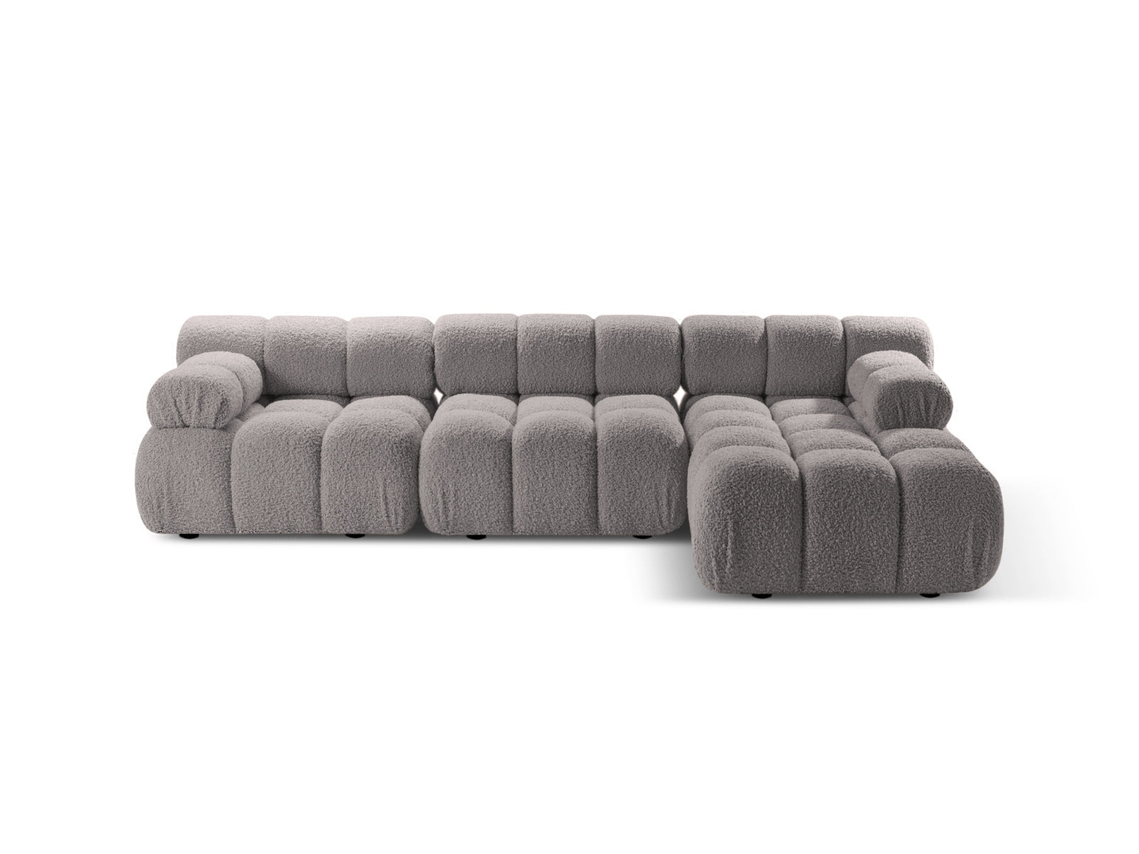 Bellis Boucle modulares Ecksofa rechts 4 Sitzer 155cm in Light Grey-Rolf präsentiert im Onlineshop von KAQTU Design AG. L-Sofa rechts ist von Micadoni