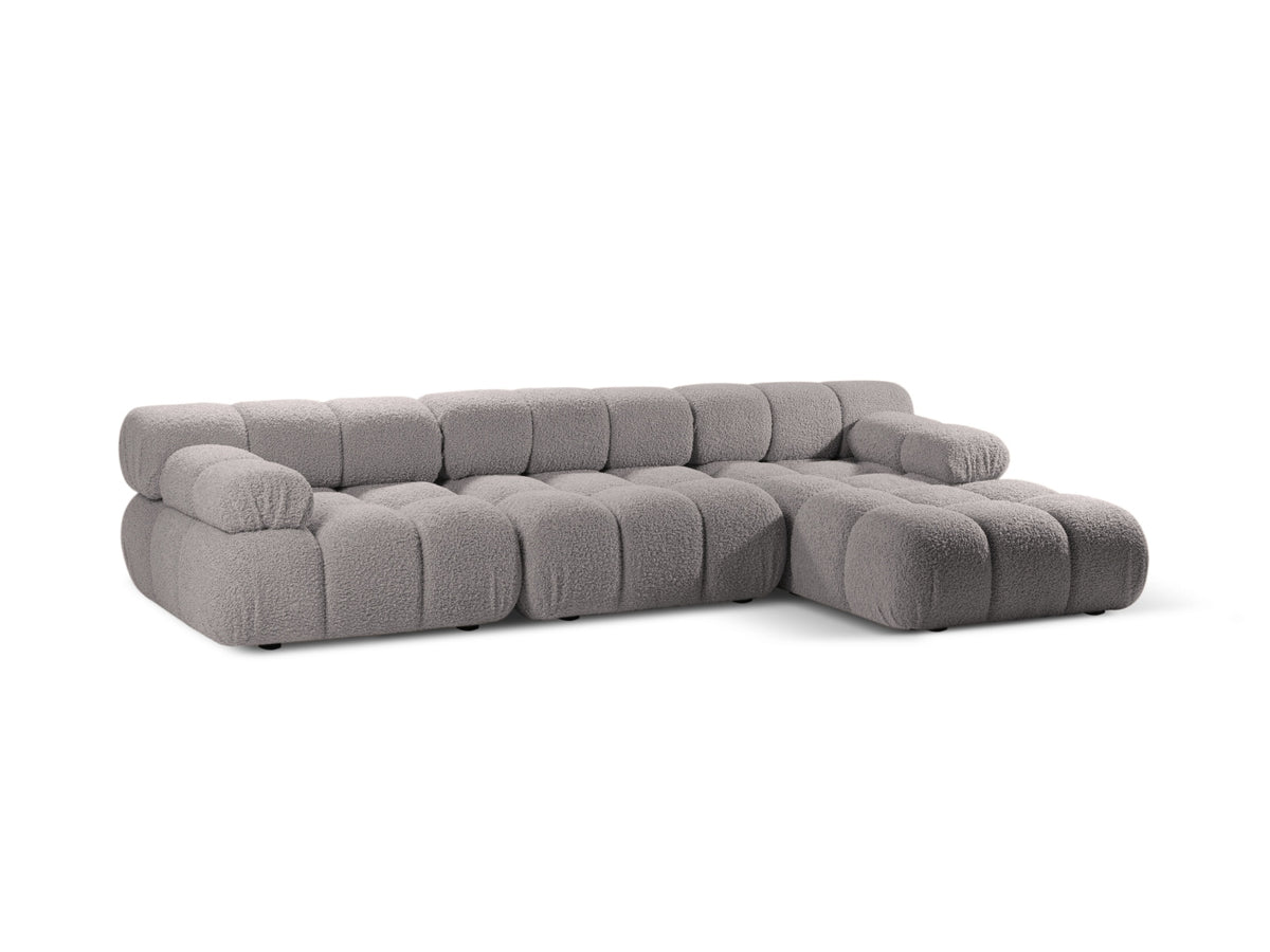 Bellis Boucle modulares Ecksofa rechts 4 Sitzer 155cm in Light Grey-Rolf präsentiert im Onlineshop von KAQTU Design AG. L-Sofa rechts ist von Micadoni