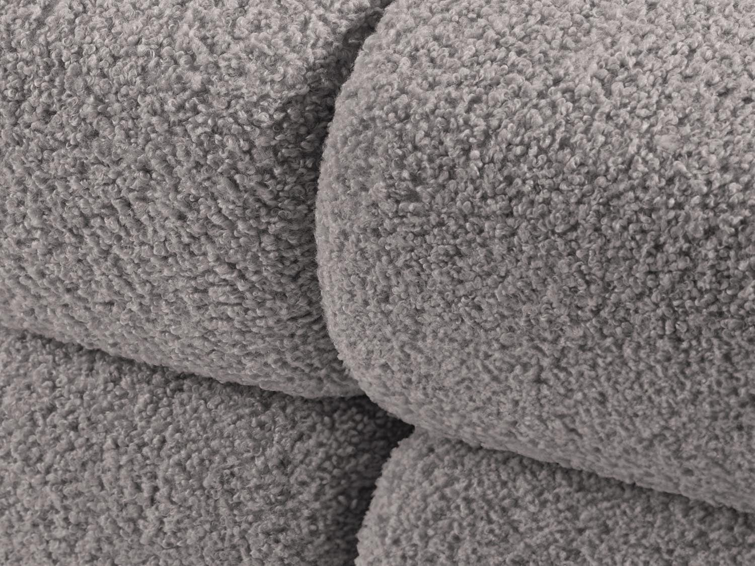 Modulares Bellis Boucle Ecksofa in hellem Grau, 4-Sitzer, rechtsseitig, perfekt für moderne und gemütliche Wohnlandschaften.