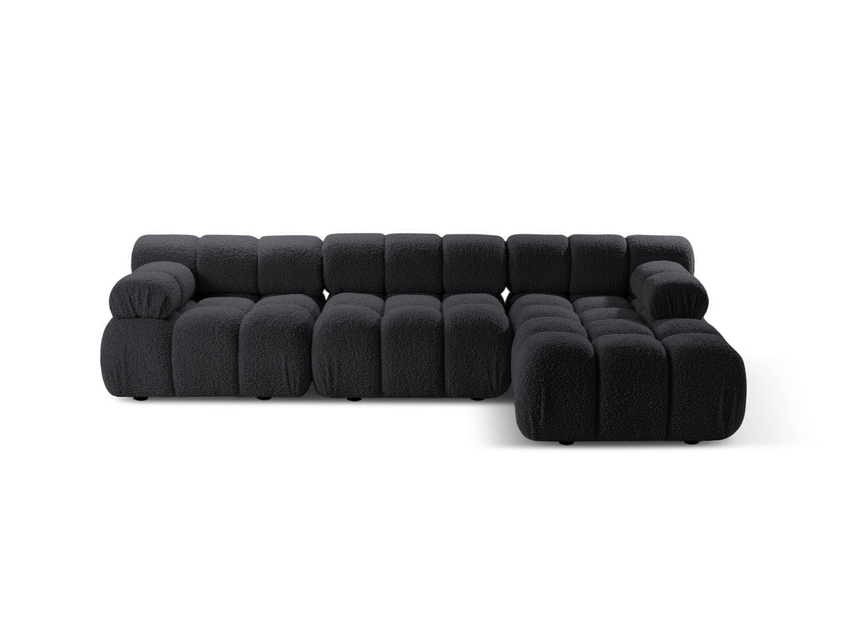Bellis Boucle modulares Ecksofa rechts 4 Sitzer 155cm in Graphite-Rolf präsentiert im Onlineshop von KAQTU Design AG. L-Sofa rechts ist von Micadoni