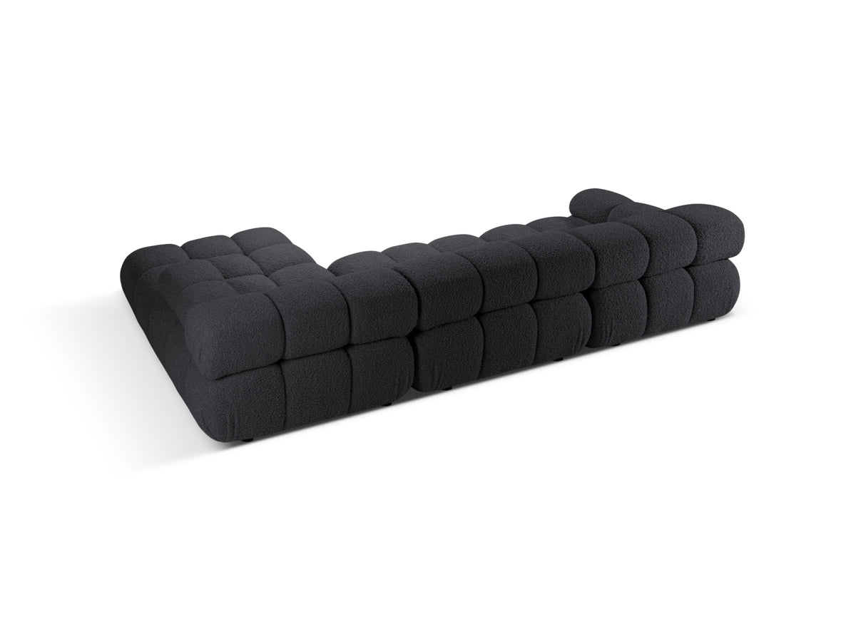 Bellis Boucle modulares Ecksofa rechts 4 Sitzer 155cm in Graphite-Rolf präsentiert im Onlineshop von KAQTU Design AG. L-Sofa rechts ist von Micadoni