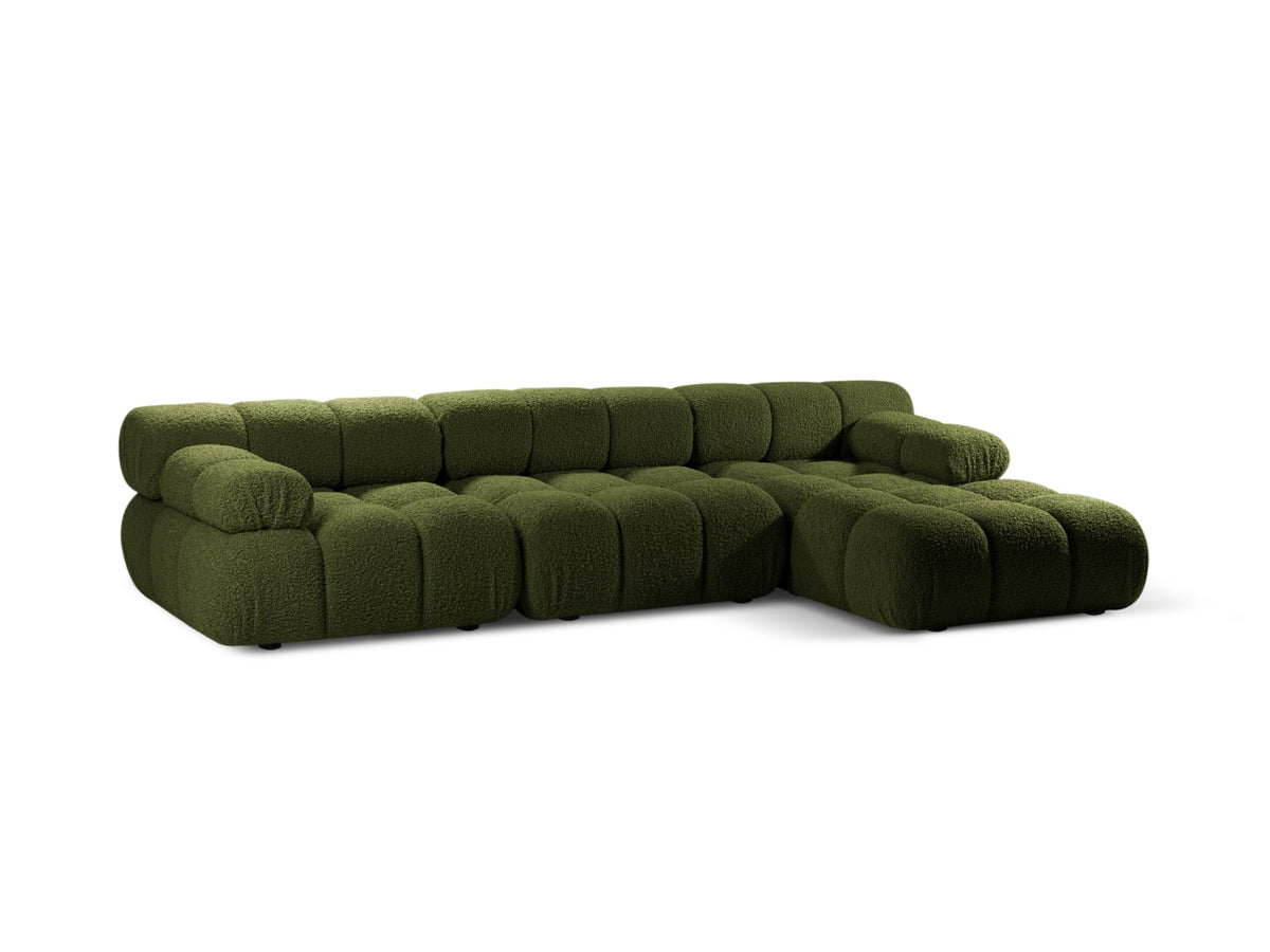 Bellis Boucle modulares Ecksofa rechts 4 Sitzer 155cm in Green-Rolf präsentiert im Onlineshop von KAQTU Design AG. L-Sofa rechts ist von Micadoni