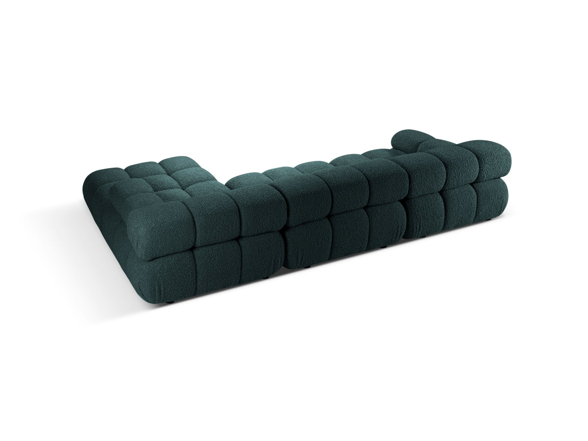 Bellis Boucle modulares Ecksofa rechts 4 Sitzer 155cm in Petrol-Rolf präsentiert im Onlineshop von KAQTU Design AG. L-Sofa rechts ist von Micadoni