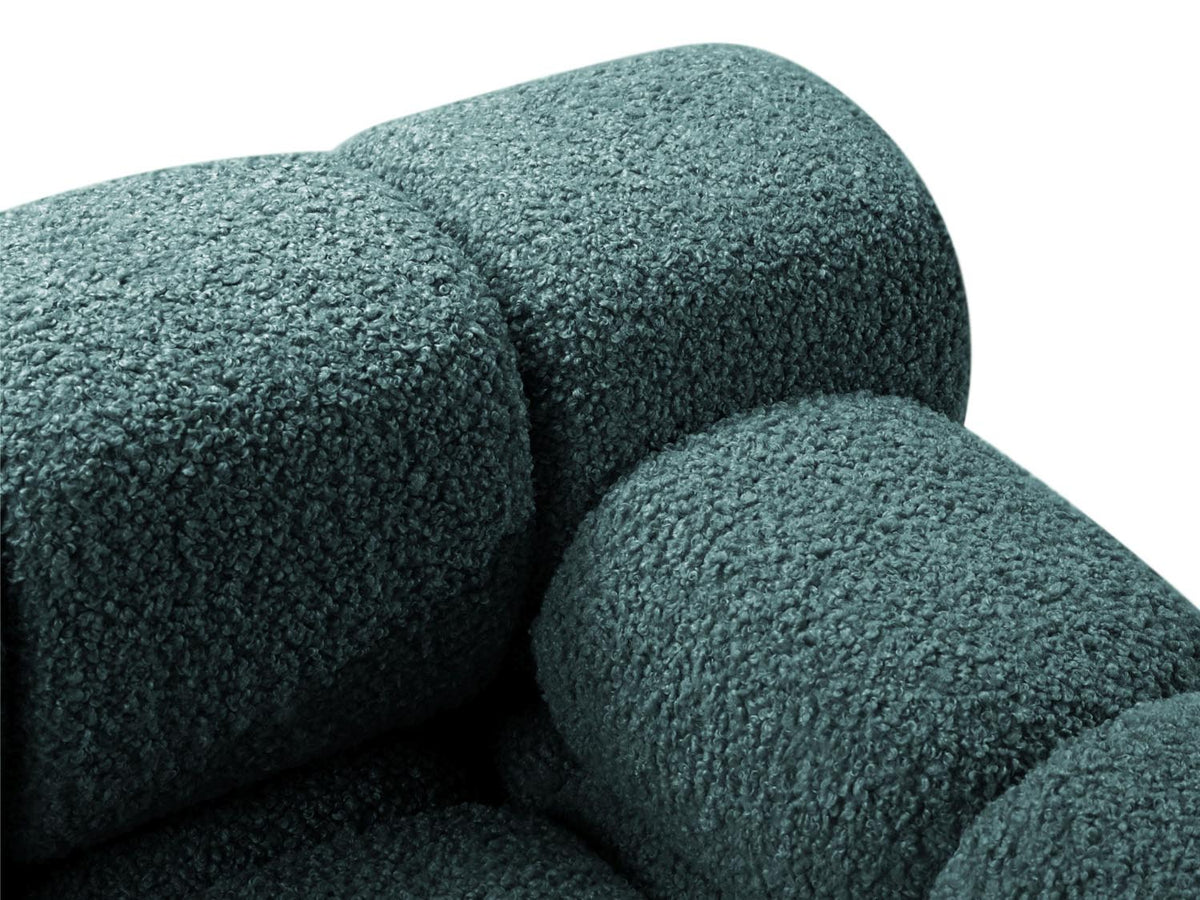 Bellis Boucle modulares Ecksofa rechts 4 Sitzer 155cm in Petrol-Rolf präsentiert im Onlineshop von KAQTU Design AG. L-Sofa rechts ist von Micadoni