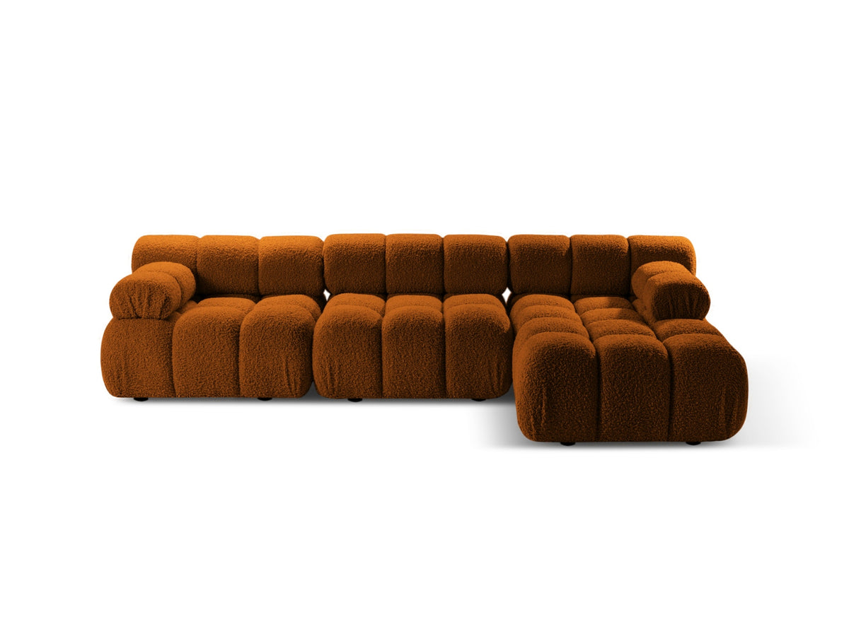 Bellis Boucle modulares Ecksofa rechts 4 Sitzer 155cm in Brick-Rolf präsentiert im Onlineshop von KAQTU Design AG. L-Sofa rechts ist von Micadoni