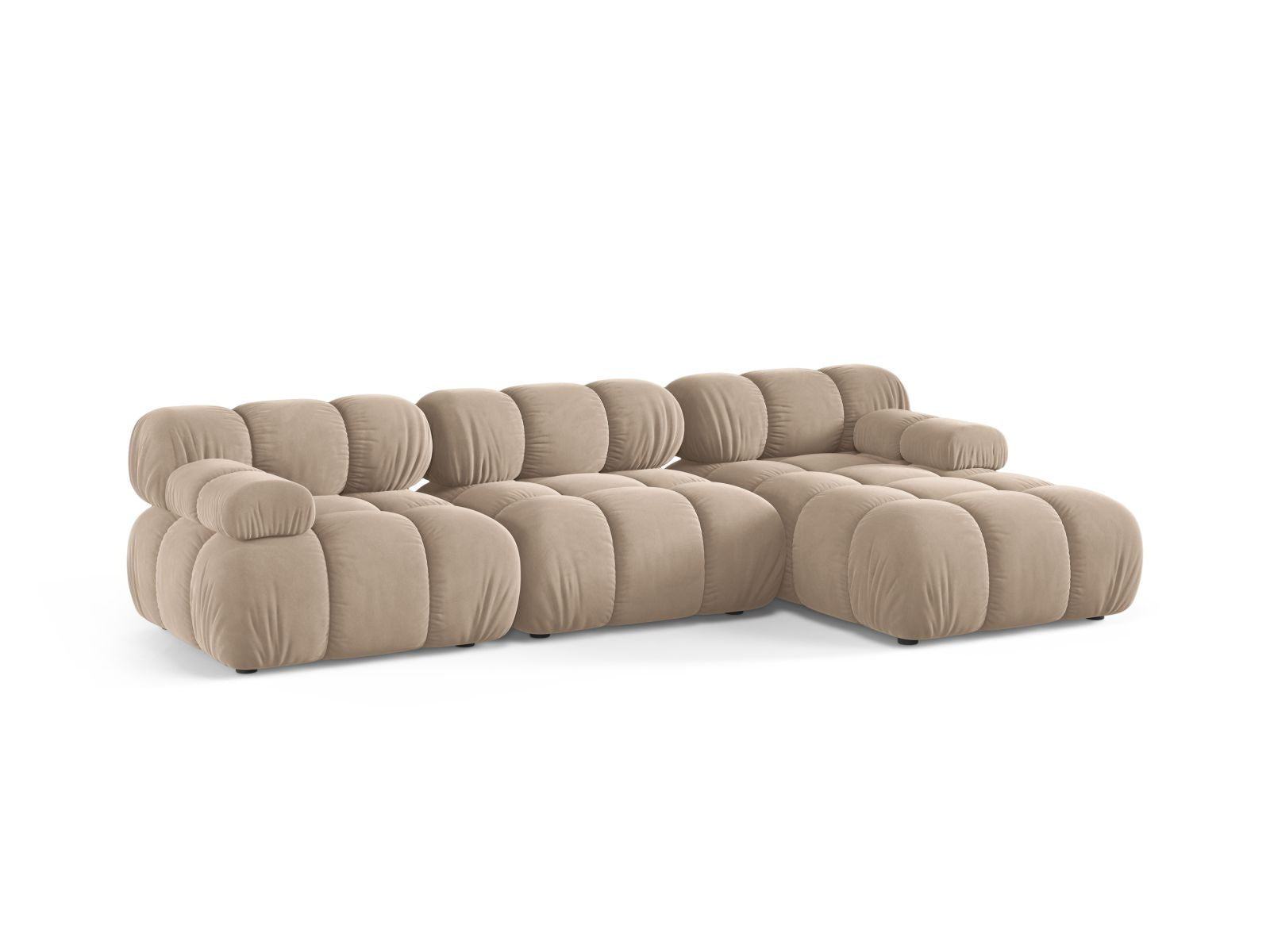 Beige-Venus 4-Sitzer Ecksofa Bellis von Micadoni, modern und modular, ideal für stilvolle Wohnräume, präsentiert von KAQTU Design AG.