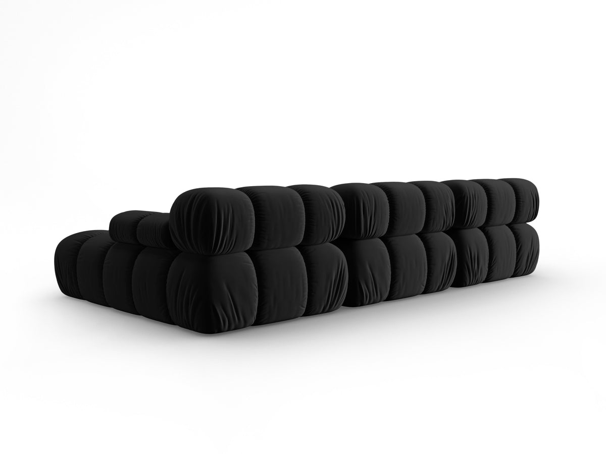 Bellis Velour modulares Ecksofa rechts 4 Sitzer 155cm in Black-Bluvel präsentiert im Onlineshop von KAQTU Design AG. L-Sofa rechts ist von Micadoni