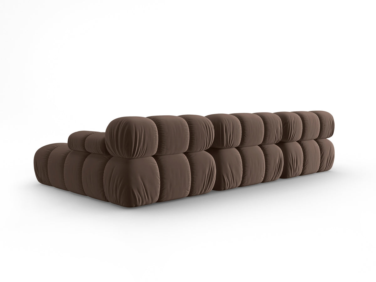 Bellis Velour modulares Ecksofa rechts 4 Sitzer 155cm in Dark Brown-Bluvel präsentiert im Onlineshop von KAQTU Design AG. L-Sofa rechts ist von Micadoni