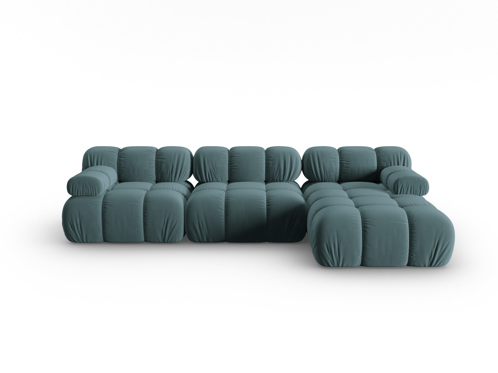 Bellis Velour modulares Ecksofa rechts 4 Sitzer 155cm in Turquoise-Bluvel präsentiert im Onlineshop von KAQTU Design AG. Ecksofa rechts ist von Micadoni