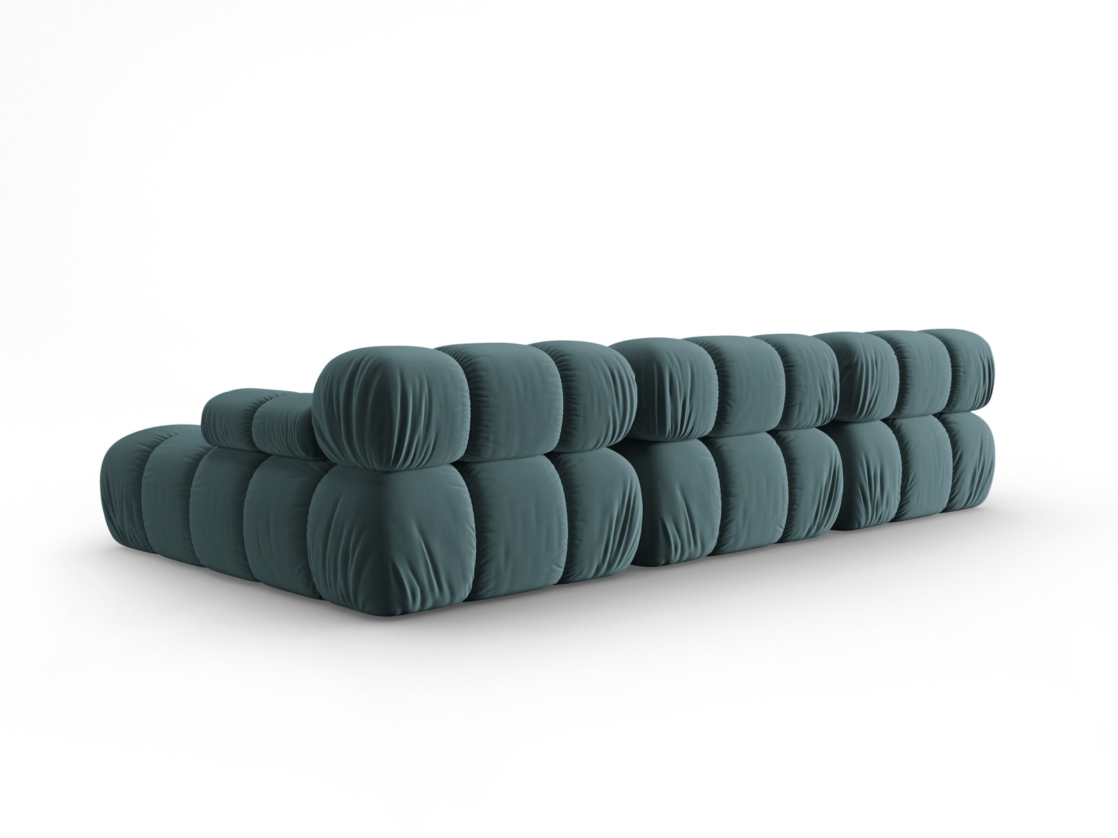 Modulares Ecksofa Bellis in sanftem Türkis, 4-Sitzer, bietet Komfort und Flexibilität für jeden Wohnraum, perfekt für entspannte Stunden.