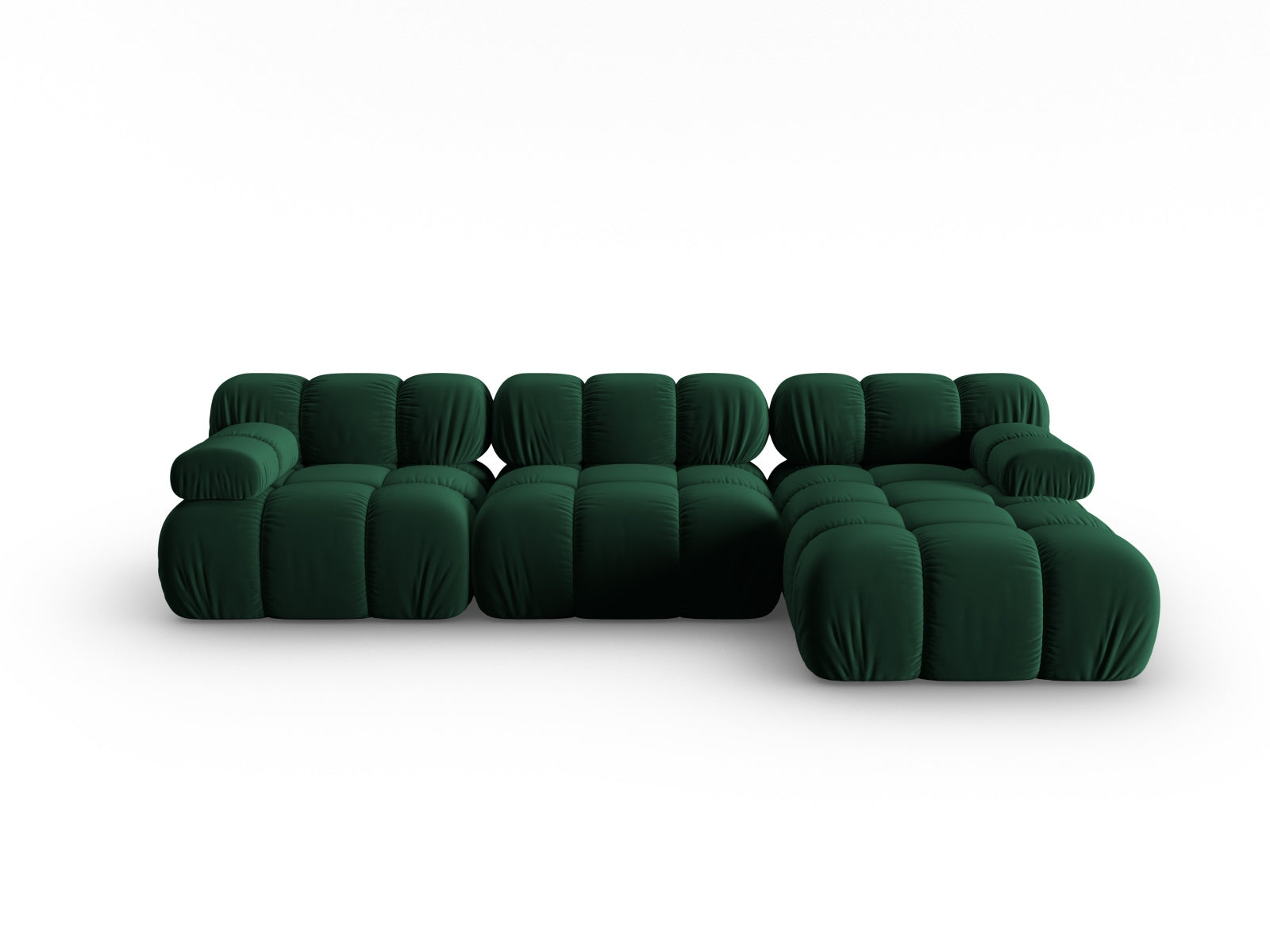 Bellis Velour modulares Ecksofa rechts 4 Sitzer 155cm in Bottle Green-Bluvel präsentiert im Onlineshop von KAQTU Design AG. L-Sofa rechts ist von Micadoni
