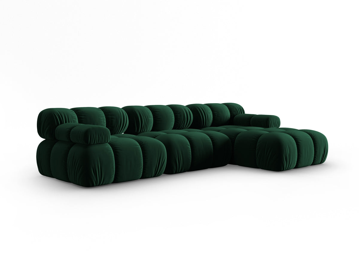 Bellis Velour modulares Ecksofa rechts 4 Sitzer 155cm in Bottle Green-Bluvel präsentiert im Onlineshop von KAQTU Design AG. L-Sofa rechts ist von Micadoni