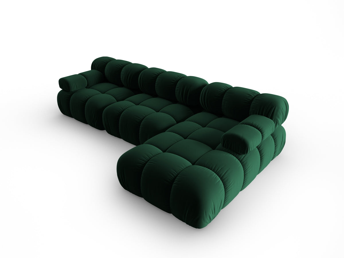Bellis Velour modulares Ecksofa rechts 4 Sitzer 155cm in Bottle Green-Bluvel präsentiert im Onlineshop von KAQTU Design AG. L-Sofa rechts ist von Micadoni