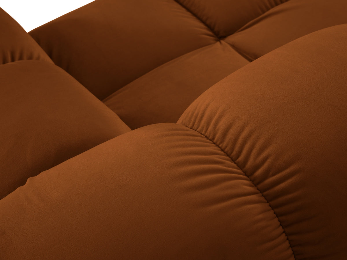 Bellis Velour modulares Ecksofa rechts 4 Sitzer 155cm in Terracotta-Bluvel präsentiert im Onlineshop von KAQTU Design AG. L-Sofa rechts ist von Micadoni