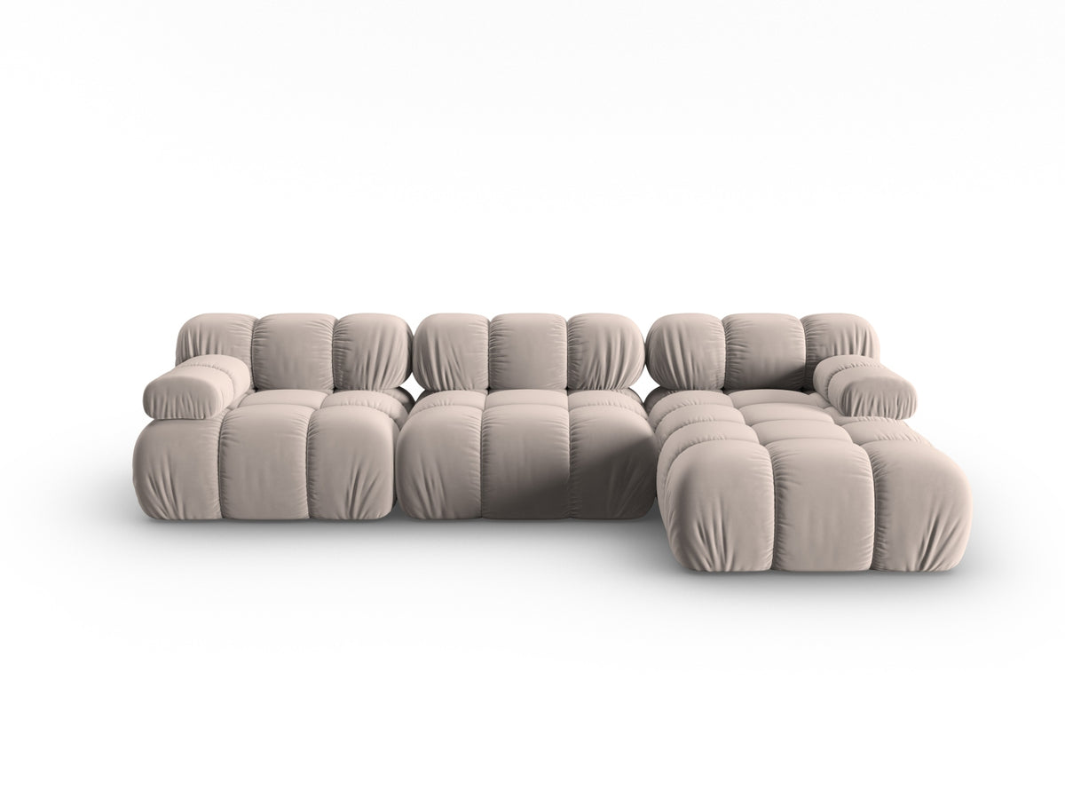 Bellis Velour modulares Ecksofa rechts 4 Sitzer 155cm in Cappuccino-Bluvel präsentiert im Onlineshop von KAQTU Design AG. Ecksofa rechts ist von Micadoni