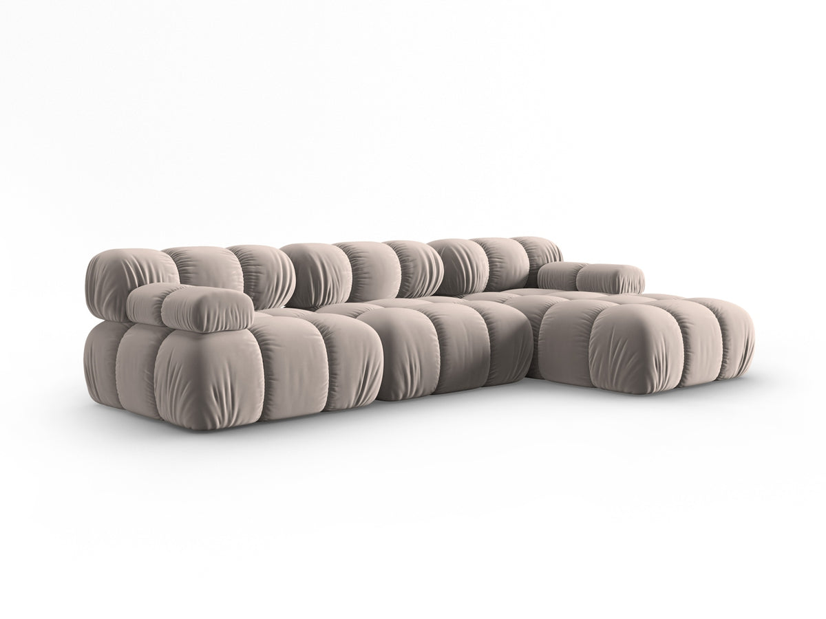Bellis Velour modulares Ecksofa rechts 4 Sitzer 155cm in Cappuccino-Bluvel präsentiert im Onlineshop von KAQTU Design AG. Ecksofa rechts ist von Micadoni