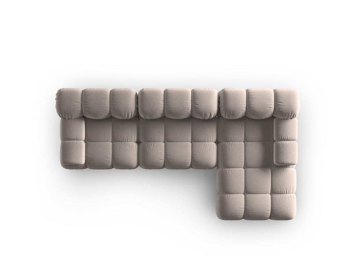 Bellis Velour modulares Ecksofa rechts 4 Sitzer 155cm in Cappuccino-Bluvel präsentiert im Onlineshop von KAQTU Design AG. Ecksofa rechts ist von Micadoni