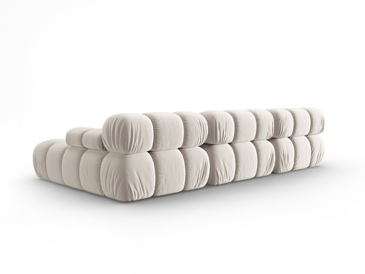 Bellis Velour modulares Ecksofa rechts 4 Sitzer 155cm in Dark Beige-Bluvel präsentiert im Onlineshop von KAQTU Design AG. L-Sofa rechts ist von Micadoni